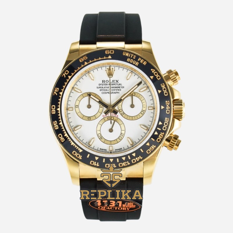 Rolex Daytona Gold 126518LN Beyaz Kadran QF Factory 40mm Oysterflex 4131 Super Clone ETA
