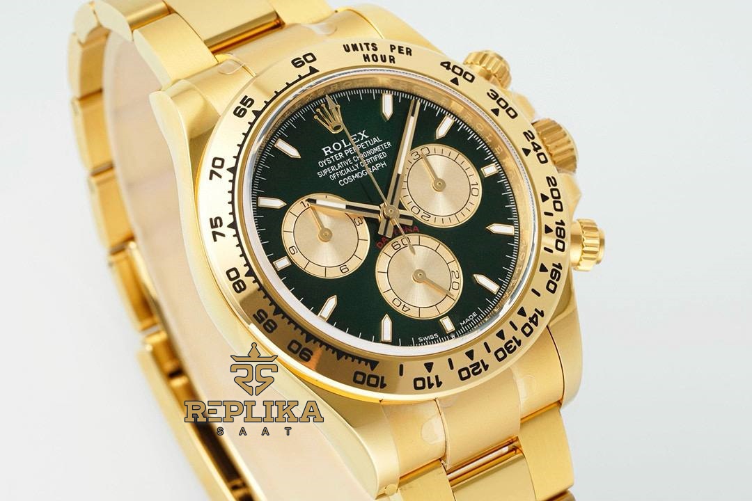 Rolex Daytona 126508 Yeşil Kadran 904L Gold Kasa 4131 Super Clone ETA