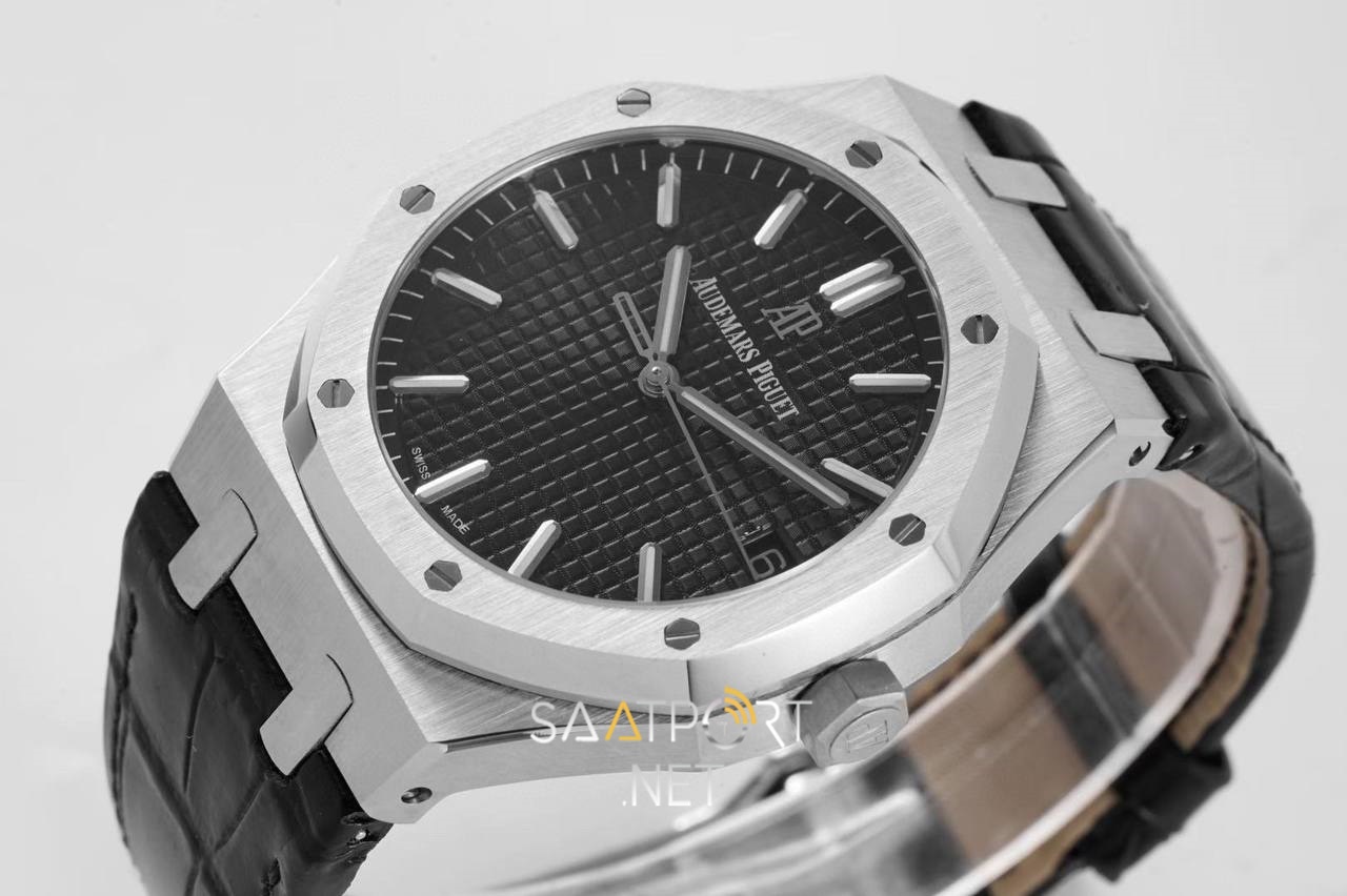 Audemas Piguet 15500 Siyah Kadran Deri Kordon Super Clone Eta V3