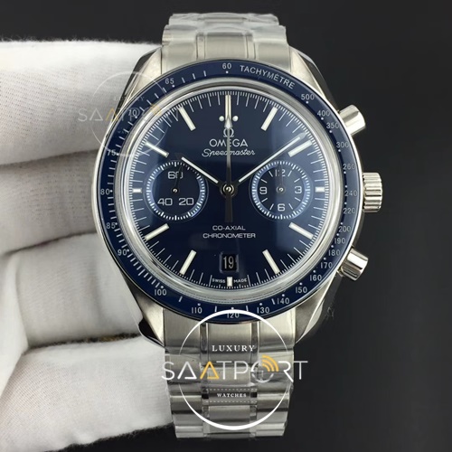 Omega Speedmaster Moonwatch Co-Axial OMF Blue Dial on SS Bracelet A9300 v2