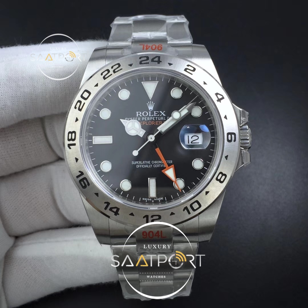 Rolex Explorer II 42 mm 216570 Black 904L  GMF 1-1 Best Edition Black Dial Super Clon 3186