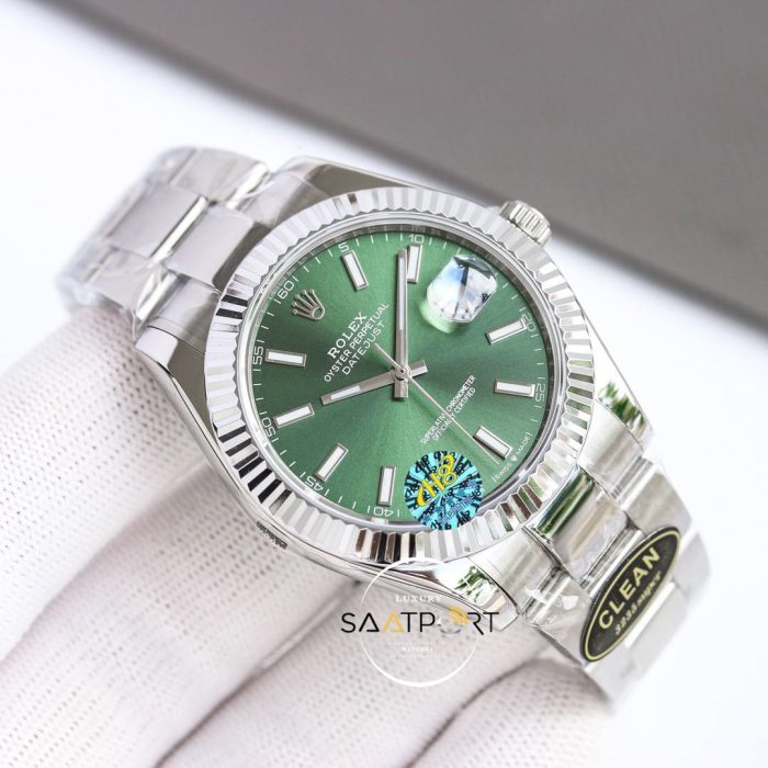 Rolex Clean Factory 41mm Datejust Yeşil Kadran 904L 3235 Super Clone ETA