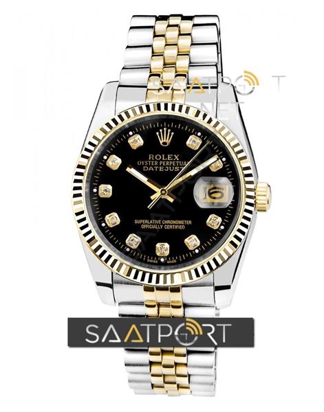 Rolex Oyster Gold Datejust Brown Roma Rakamalı