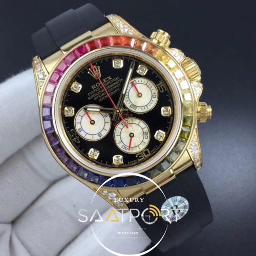 Rolex Daytona 116589RBOW Rainbow Crystal BLF Rubber Strap 4130 ETA