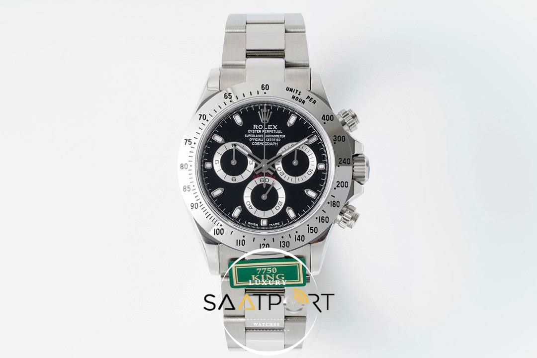 Rolex Daytona 116520 King Factory Siyah Kadran 40 mm 904L Kasa Super Clone ETA