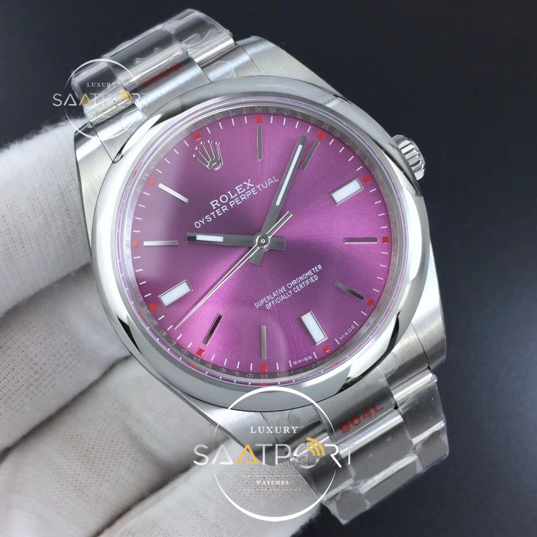 Rolex Oyster Perpetual 39mm 114300 GMF 1-1 Best Edition Red Grape Dial  Super Clon 3132