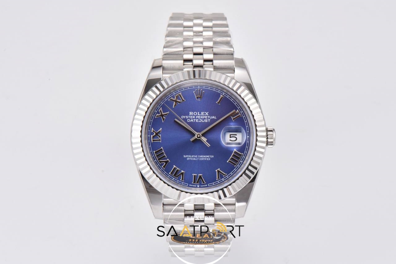 Rolex Datejust Roman Rakamlı Mavi Kadran Clean Factory 3235 Super Clone ETA