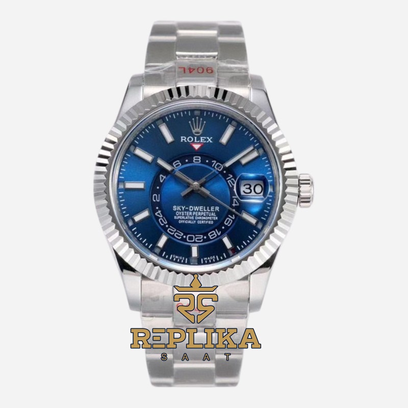 Rolex Sky-Dweller 326934 Mavi Kadran 42mm Super Clone ETA