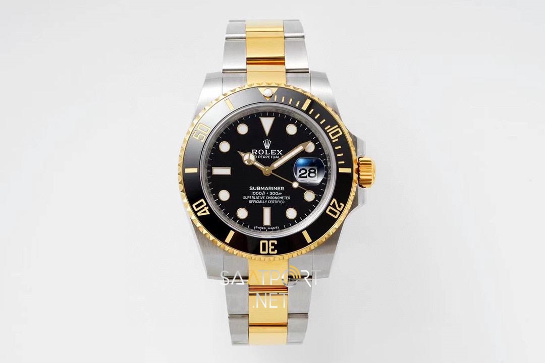 Rolex Submariner 116613LN 18K Altın Kaplama Siyah Kadran  Clone ETA