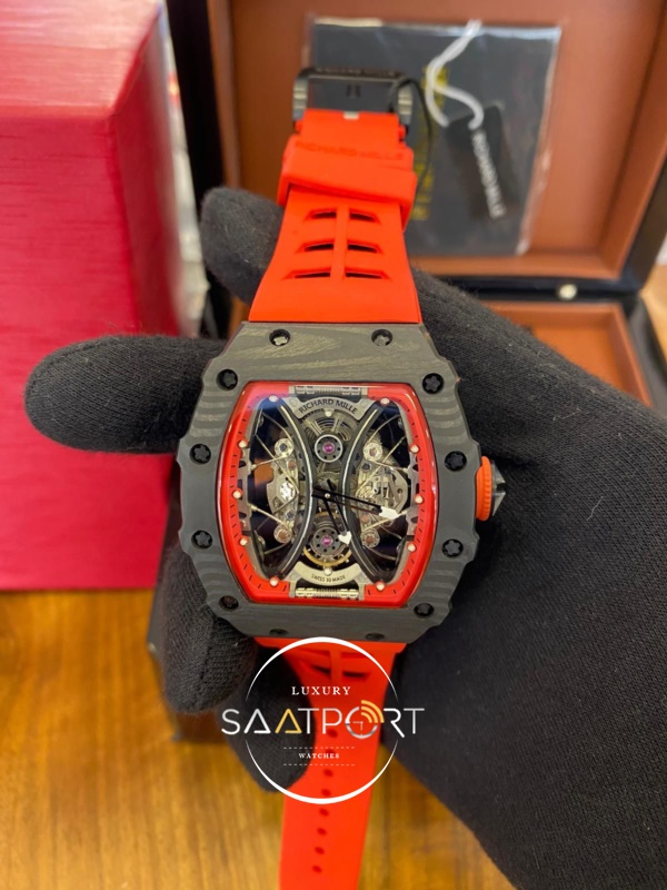 Richard Mille RM053-01 Karbon Kasa İskelet Kadran Turuncu Kordon