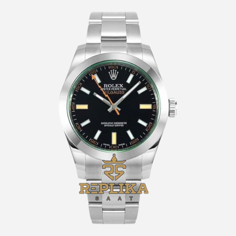 Rolex Milgauss 116400GV Black Dial VSF 40 mm 904L Çelik 3131 Super Clone ETA