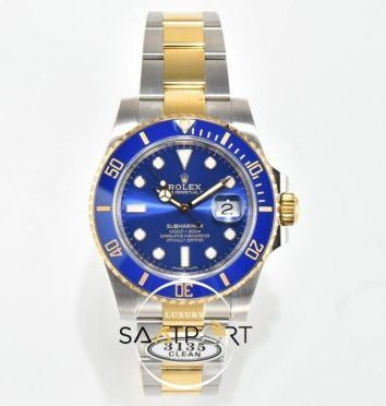 Rolex Submariner 116613LB 18K Altın Kaplama Mavi Kadran 3135 Clean Super Clone Plus ETA