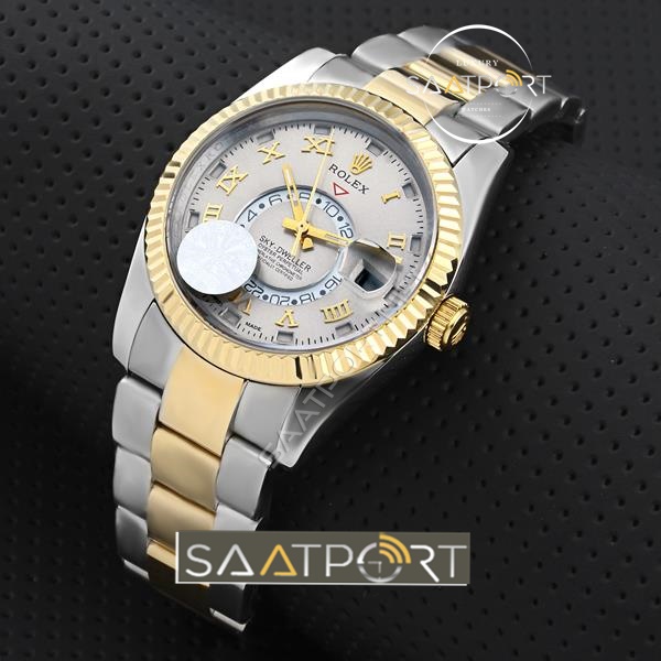 Rolex Sky Dweller 326939 Roma Rakamalı Two Tone Replika Saat