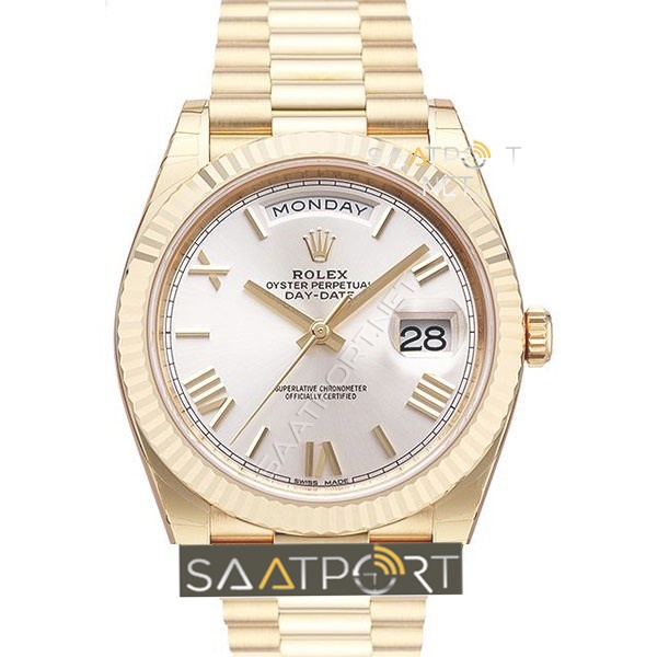 Rolex DayDate 40 mm Gold Kasa Beyaz Kadran