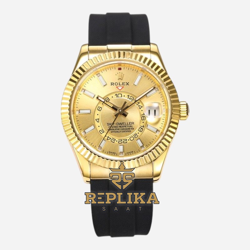 Rolex Sky-Dweller 326238 Gold Kadran 42mm Oysterflex Super Clone ETA