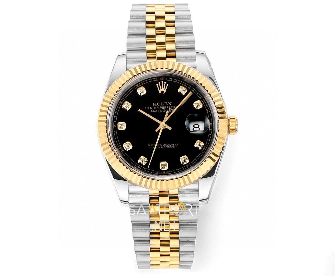 Rolex Datejust 41 mm 126333 Two Tone Taşlı Kadran Super Clone Eta