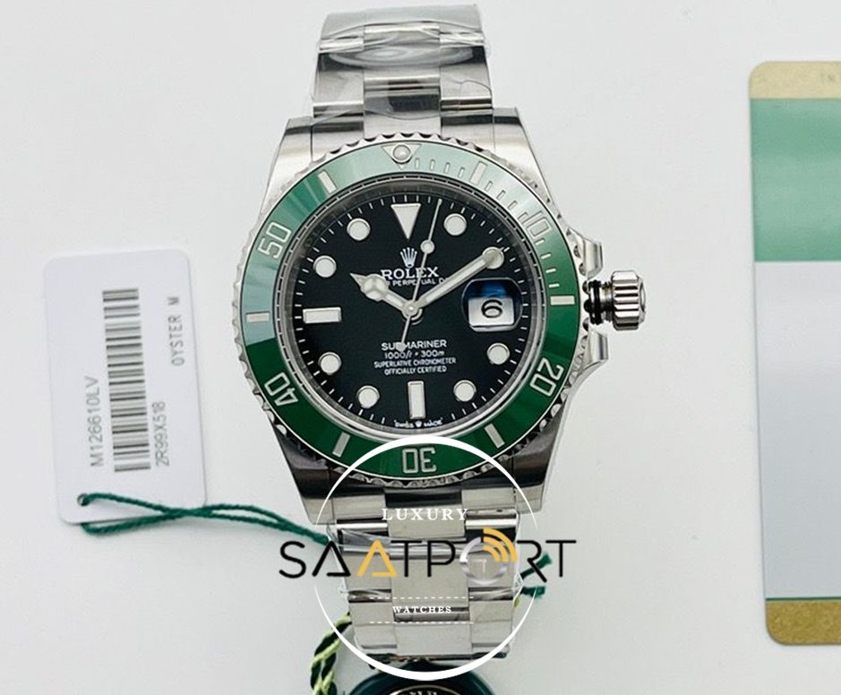 Rolex Submariner 126610LV Kermit VS Factory 41mm 3235 Seramik Yeşil Bezel Super Clone ETA