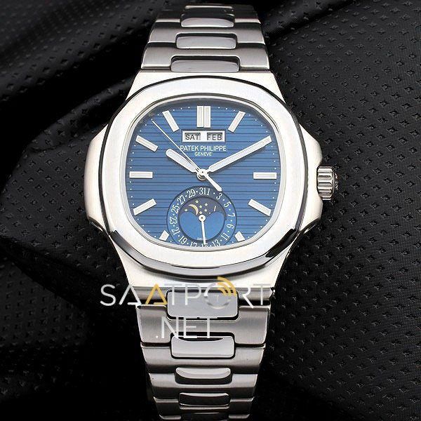 Patek Philippe Nautilus Lacivert Gümüş