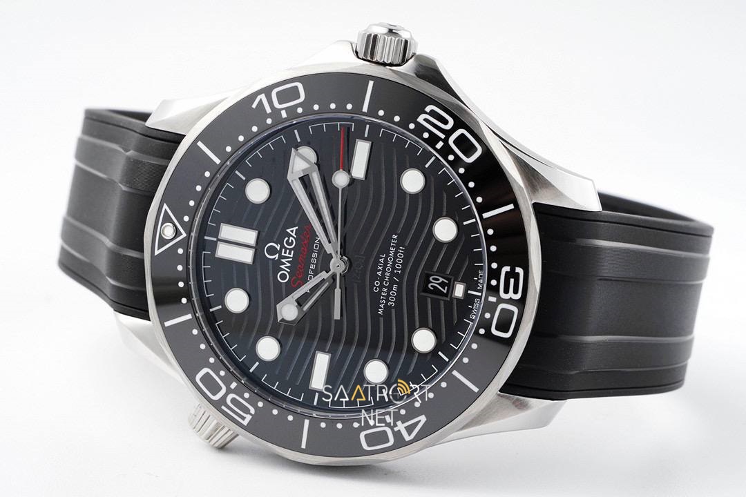 Omega Seamaster Diver 300M Siyah Silikon Kayış Super Clone Eta