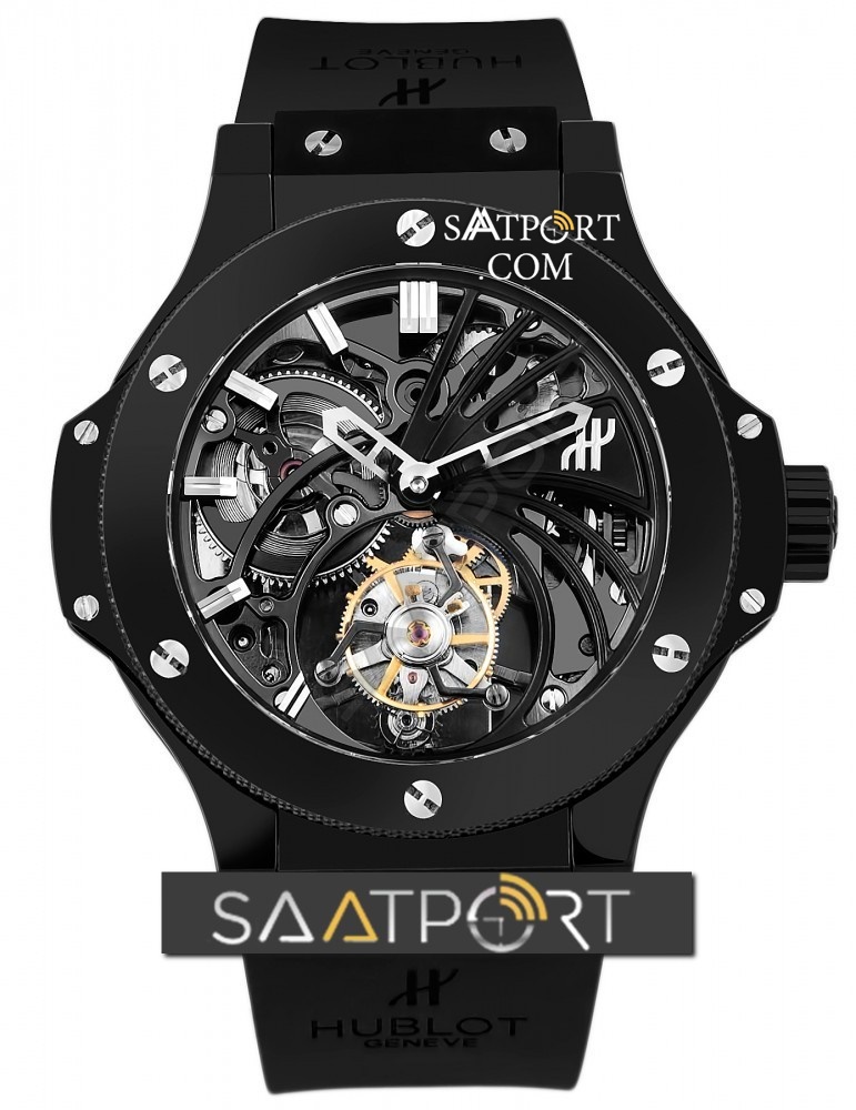 Hublot Big Bang Skeleton Tourbillon Black Ceramic Bezel Rubber Strap