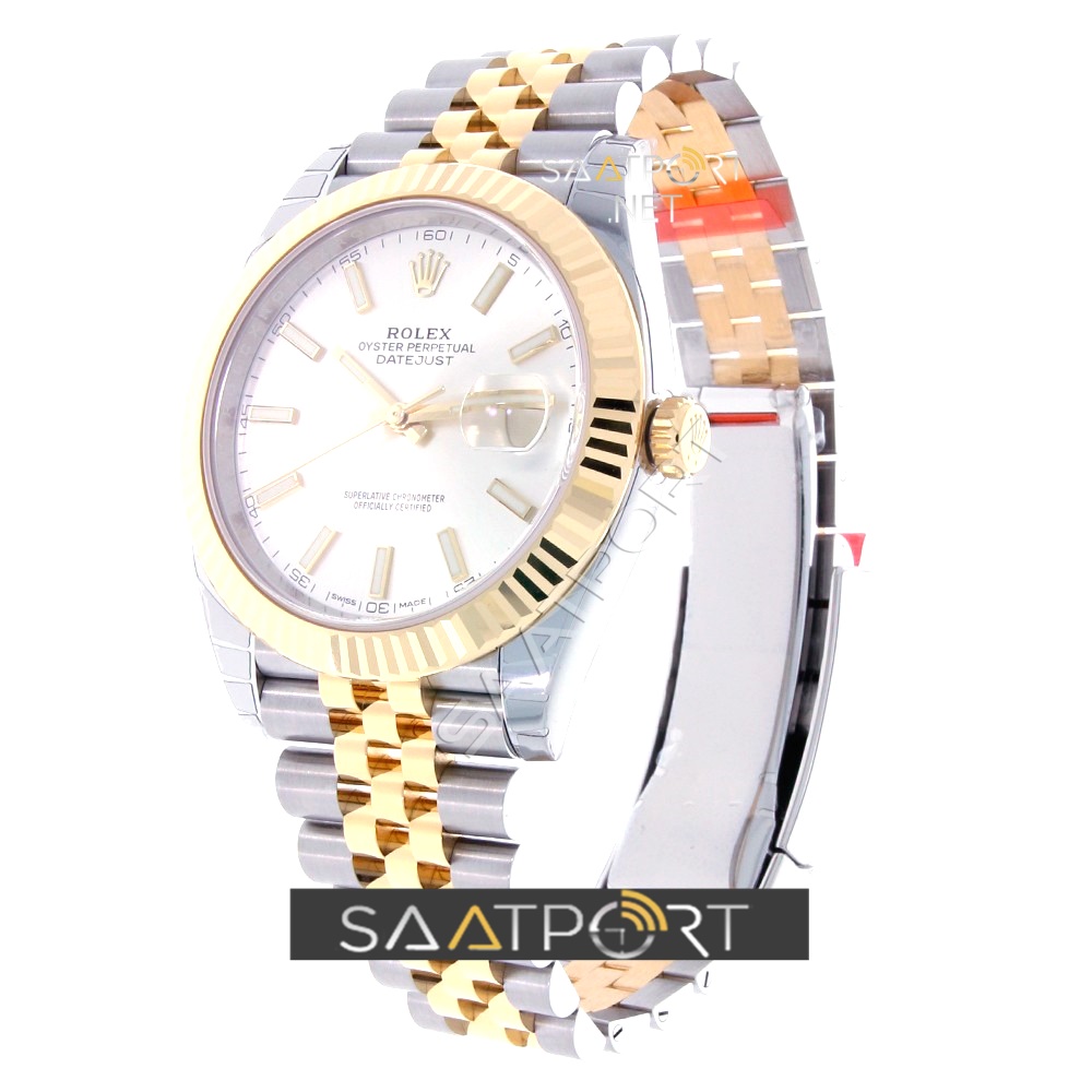 Rolex Datejust 41mm Stainless Gold Watch Silver Dial Jubilee Bracelet 126333