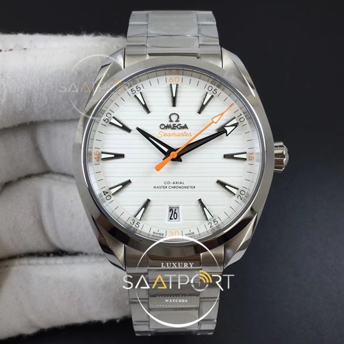 Omega Aqua Terra 150M Master Chronometers VSF  White Dial Orange Hand on SS Bracelet A8900 Super Clone