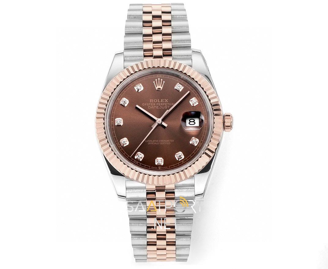 Rolex Datejust 41mm Rose Gold Two Tone Chocolate 126331