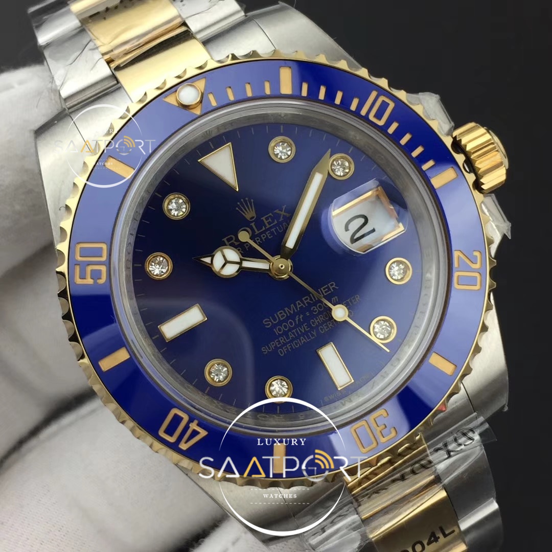 Rolex Submariner 116613 LB GMF 904L  YG Wrapped Blue Dial Diamonds