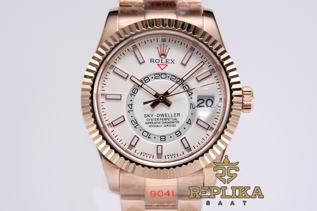 Rolex Sky-Dweller Rose 326935 White Dial 42mm Super Clone ETA