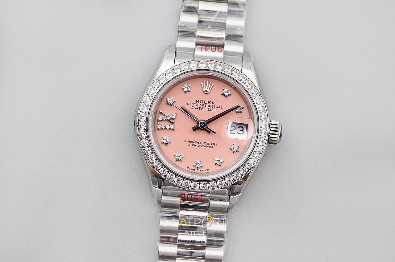 Rolex Datejust 28mm Pink Taşlı Bezel Eta