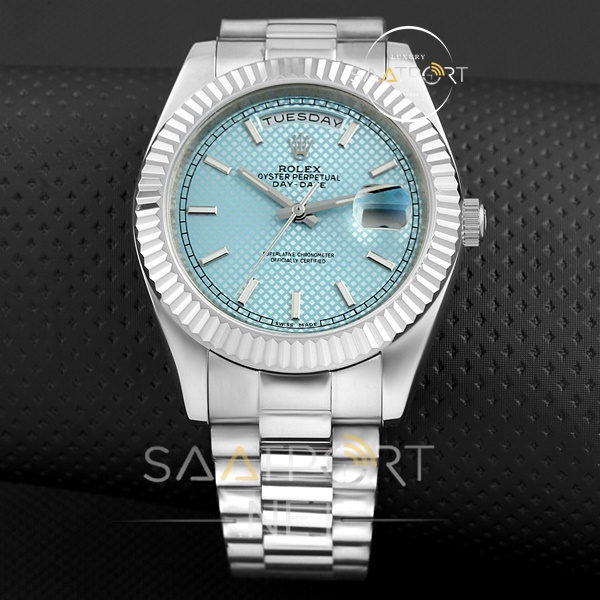 Replika Saat Rolex Day Date Turkuaz Blue