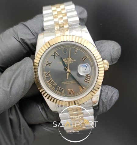 Rolex Saat Oyster Perpetual Datejust Roma Rakamlı Otomatik Jubile Kordon