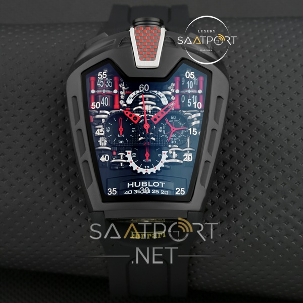 Hublot La Ferrari Kırmızı Cronometreli Siyah kasa pvd kaplama