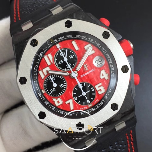 Royal Oak Offshore Singapore Grand Prix Forged Carbon JF Best Edition on Leather Strap A7750 V2