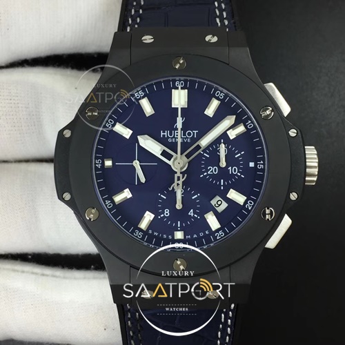 Hublot Big Bang 44mm HBBV6 Full Ceramic Evolution Blue Magic on Blue Gummy Strap HUB4104