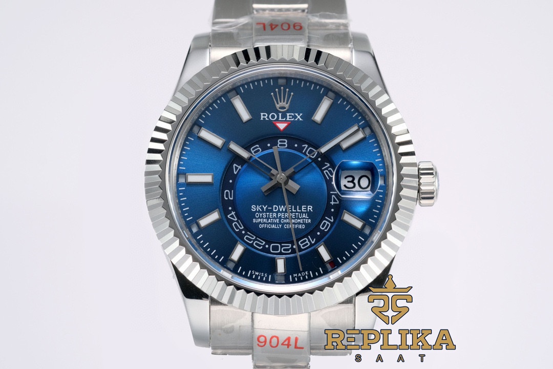 Rolex Sky-Dweller 326934 Mavi Kadran 42mm Super Clone ETA