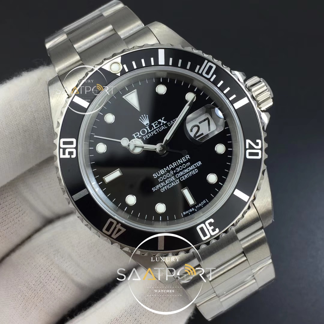 Rolex Submariner 16610 LN Black No Rehaut Engraving JF 3135 Super Clon