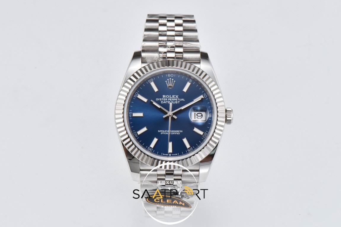 Rolex Datejust Clean Factory 41mm Mavi Kadran 904L Jubile 3235 Super Clone ETA