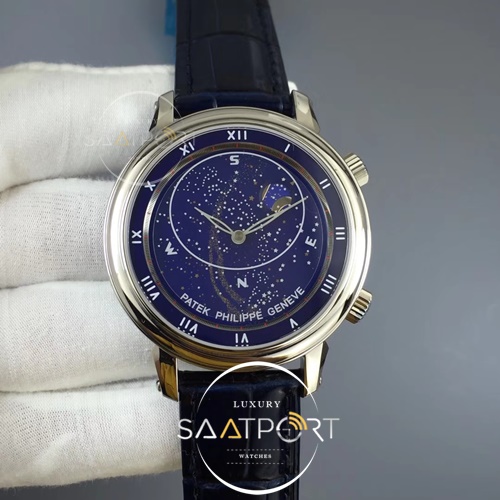 Grand Complications 6104P Moon SS TWF Blue Dial on Blue Leather Strap A240 V2