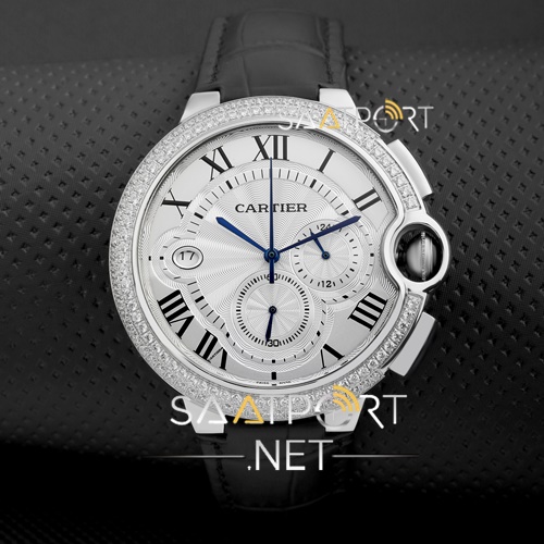 Cartier Ballon Bleu Chronograph 44mm Taşlı Model