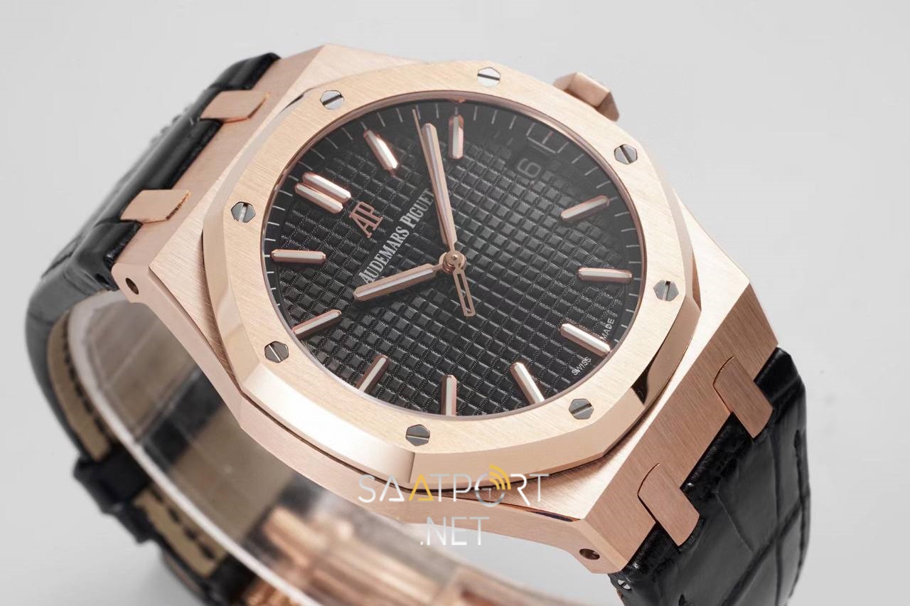 Audemas Piguet 15500 Rose Gold  Deri Kordon Super Clone Eta V3