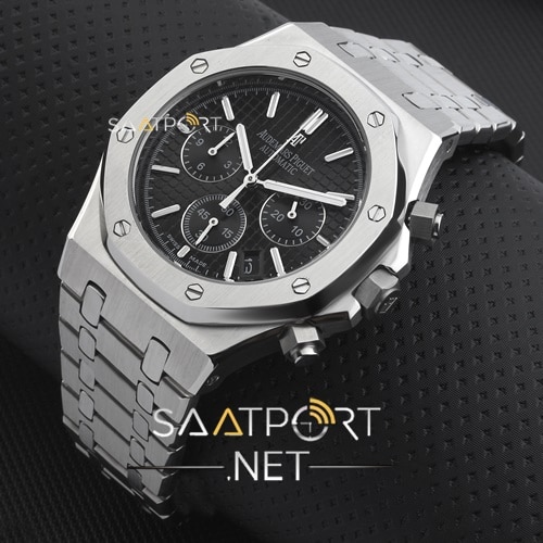 Audemars Piguet Pilli Kronometreli siyah Kadran Gümüş