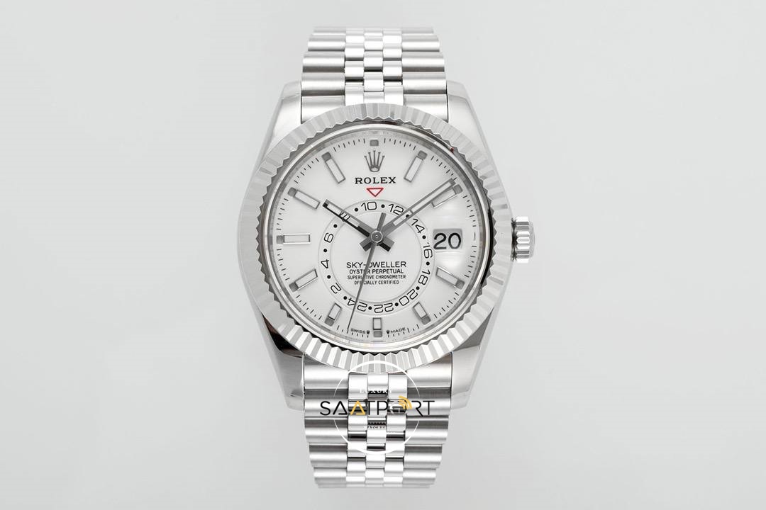 Rolex  Sky Dweller 42 mm Beyaz Kadran Jübilee 336934  Super Clone Eta