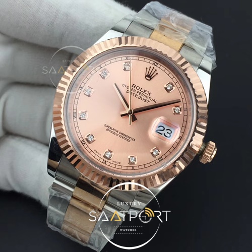 Rolex 126331 DateJust II 41mm GMF Best Edition RG Wrapped Pink Diamond Dial Super Clone ETA 3235