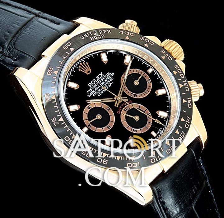 Rolex Daytona Cosmograph Siyah Deri Kordon