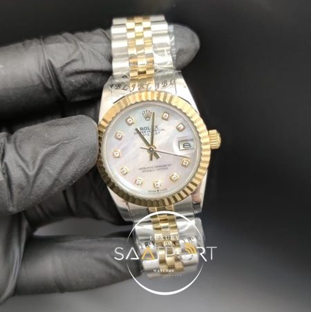 Rolex Datejust Taşlı Bulut Kadran Tırtıklı Bezel Jubile Kordon Otomatik Mekanizma