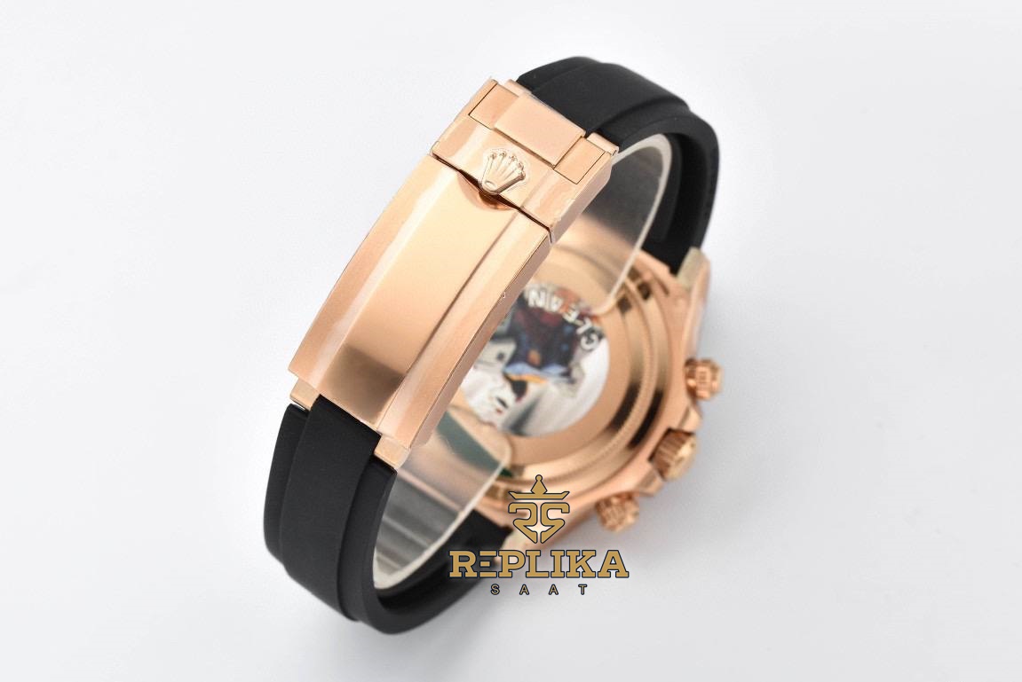 Rolex Daytona 126515LN Seramik Bezel 40mm Siyah Kadran Oysterflex Everose Clean 4131 Super Clone ETA