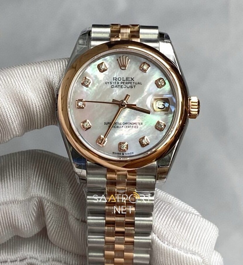 Rolex Datejust 31mm 116201 Sedef Pembe Super Clone Eta