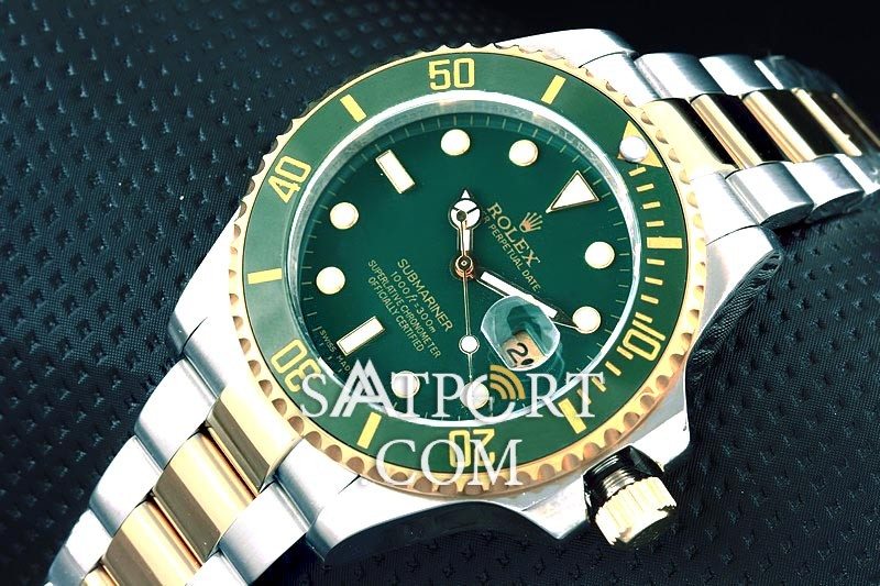 Rolex Submariner Two Tone Seramik Yeşil