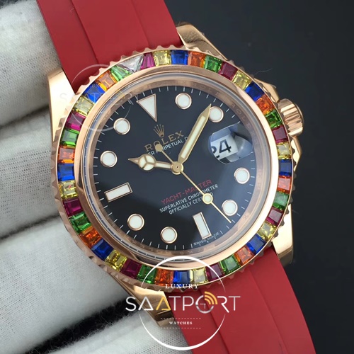 Rolex Yacht-Master 40mm 116695SATS Noob 1-1 Best Edition 904L Case on Red Rubber Strap